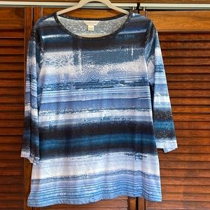 Womens VGU multi color blue top, very pretty VGU
